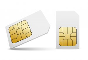 SIM only Two SIM Only cards on a white background.